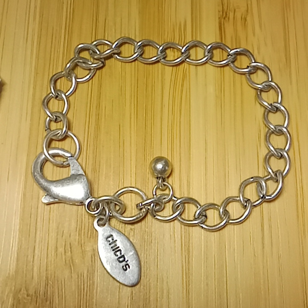 CHICO'S Silver plated  chain link bracelet